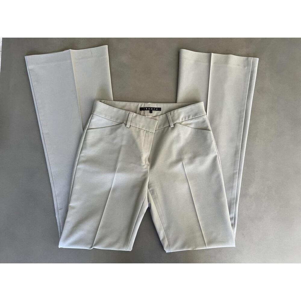 Theory Women's Pants Cotton & Lycra Blend Gray Sz 4